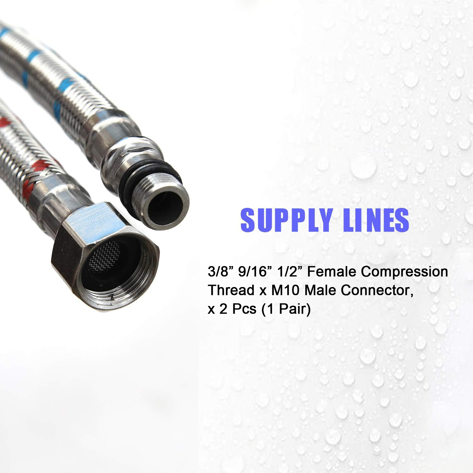 2 Piece 24-Inch Long Faucet Co - Flexible Hose Braided recension och pris