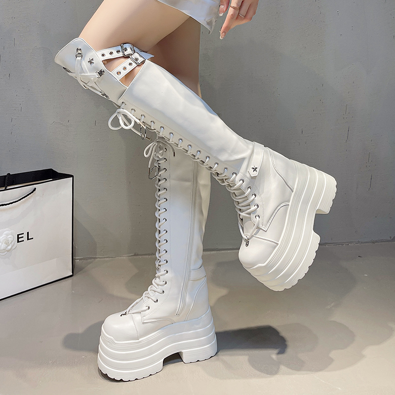 Punk Women Boots Ladies Cospla - Pipe Bending Spring recension och pris