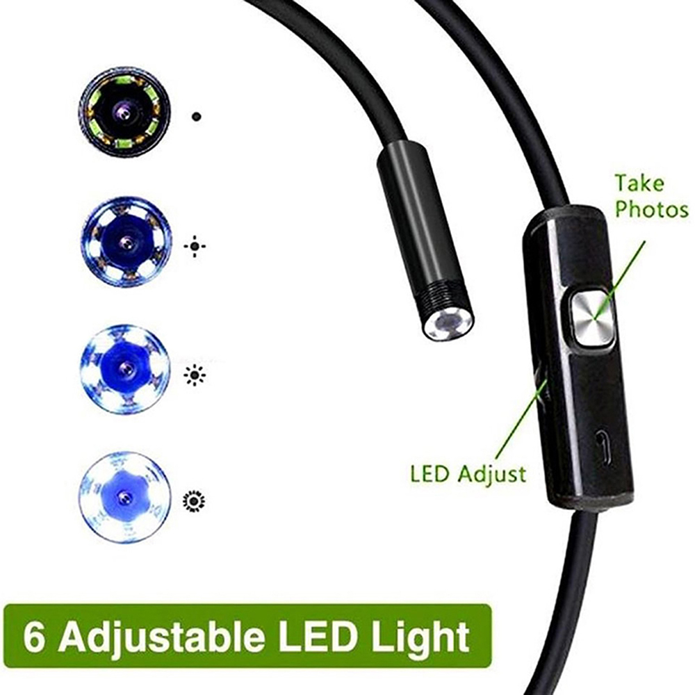6 LED Light 7mm 1M  Endoscope  - Drain Snake Flexible recension och pris