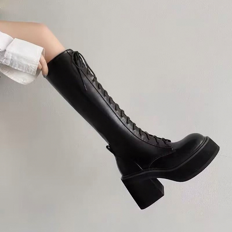 White  Boots Thick Bottom High - Pipe Bending Spring recension och pris