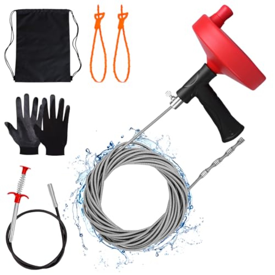 【Spot goods】Drain Auger 33 ft  - Drain Snake Flexible recension och pris